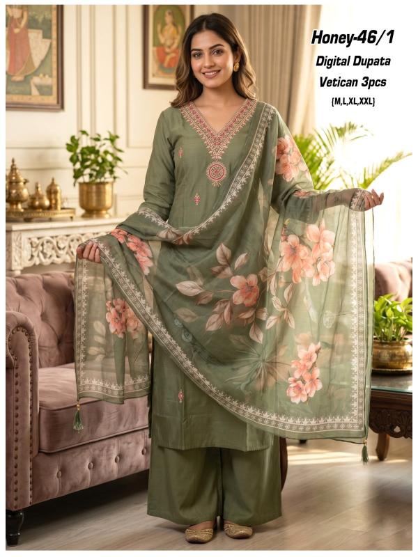 Desi kudi vatican silk 3pcs kurtis wholesale